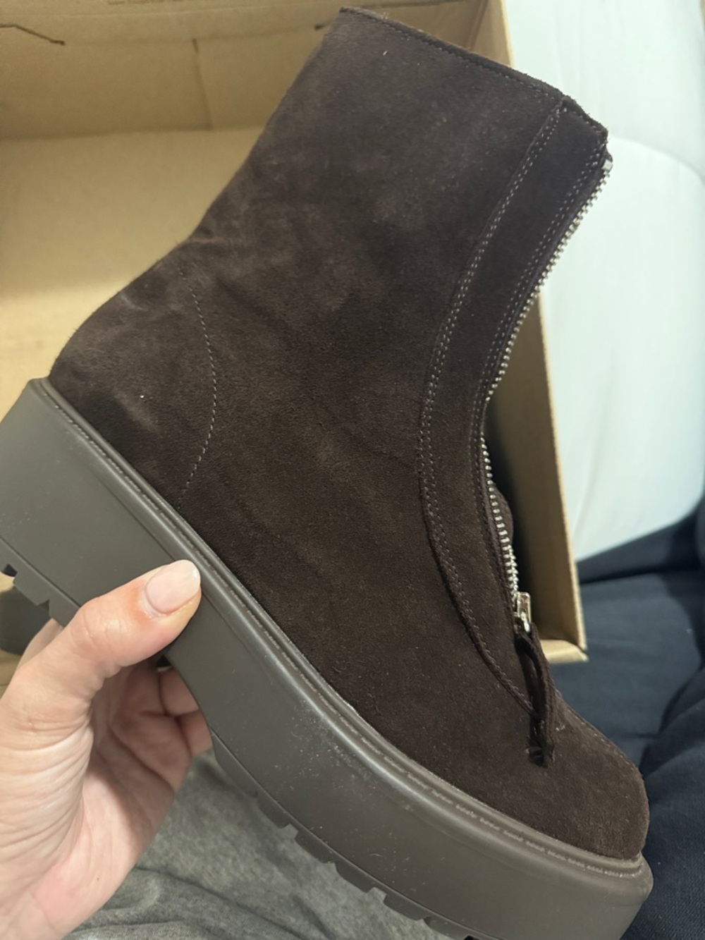 NWOT Steve Madden Monroe Brown Suede zipper booties